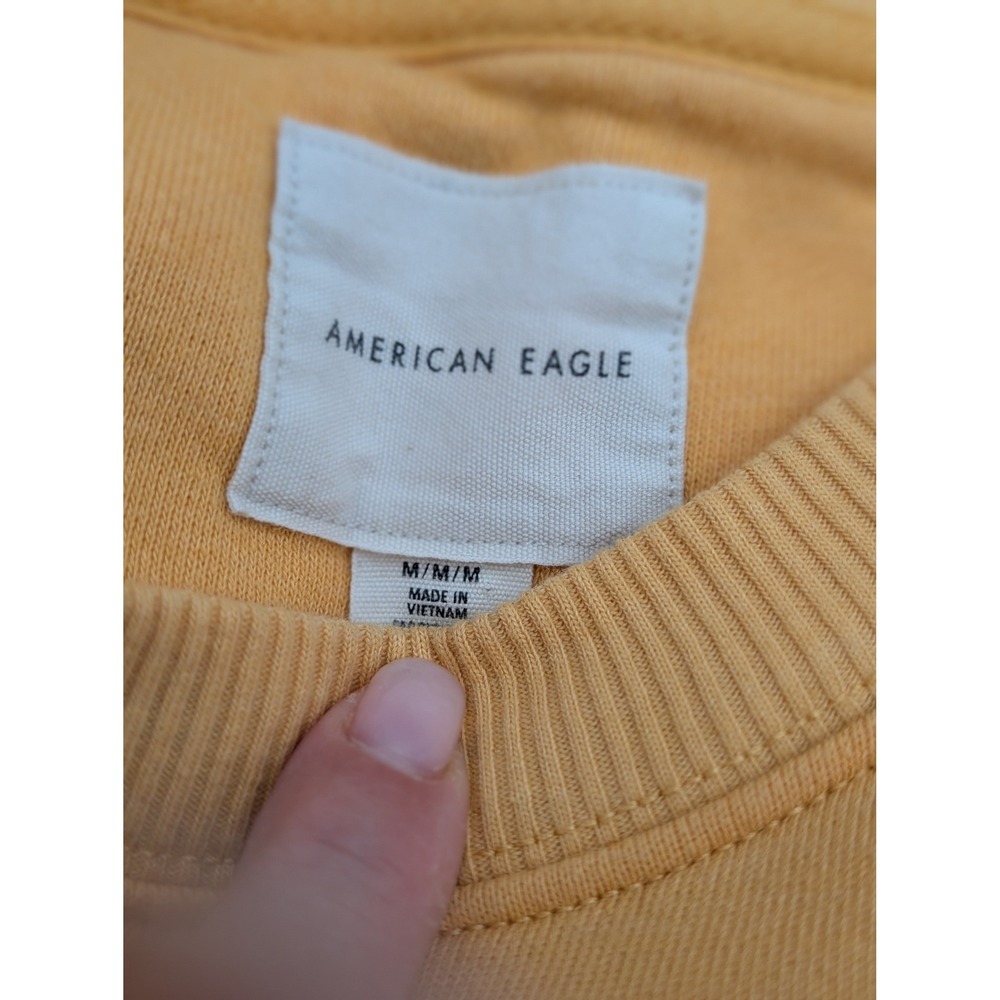 American Eagle Skeleton Butterfly Graphic Sweatshirt Mustard Yellow Medium - Picture 4 of 5